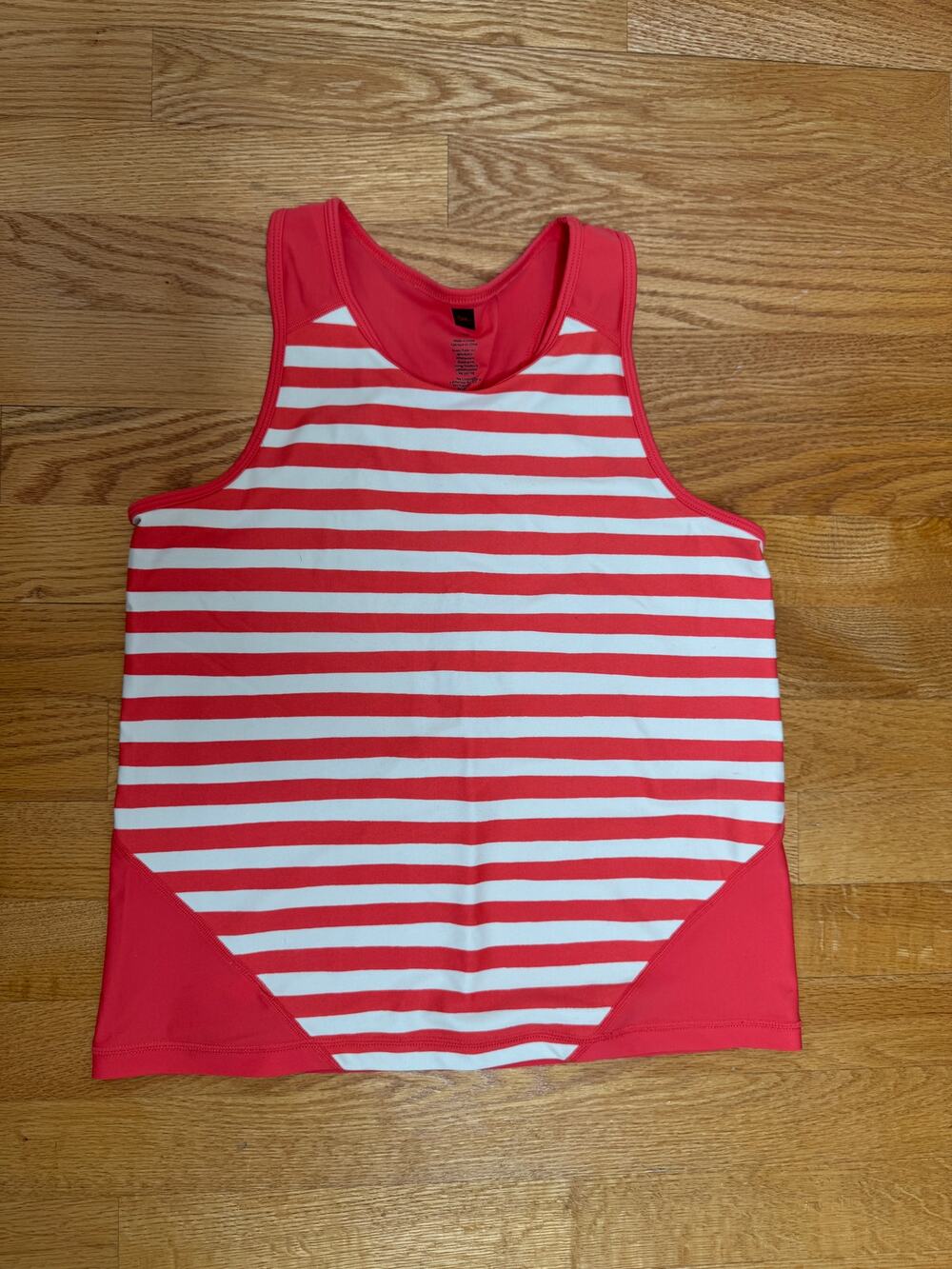 EUC Tea Collection Girls Tank Top, Active Tank Top, Orange Stripe, Kids Size 10